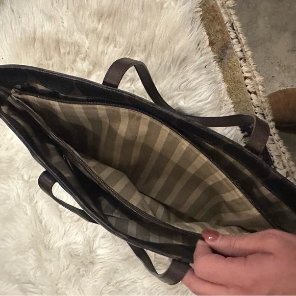 Black and Brown Polka dot Brahmin Tote - Picture 5 of 5